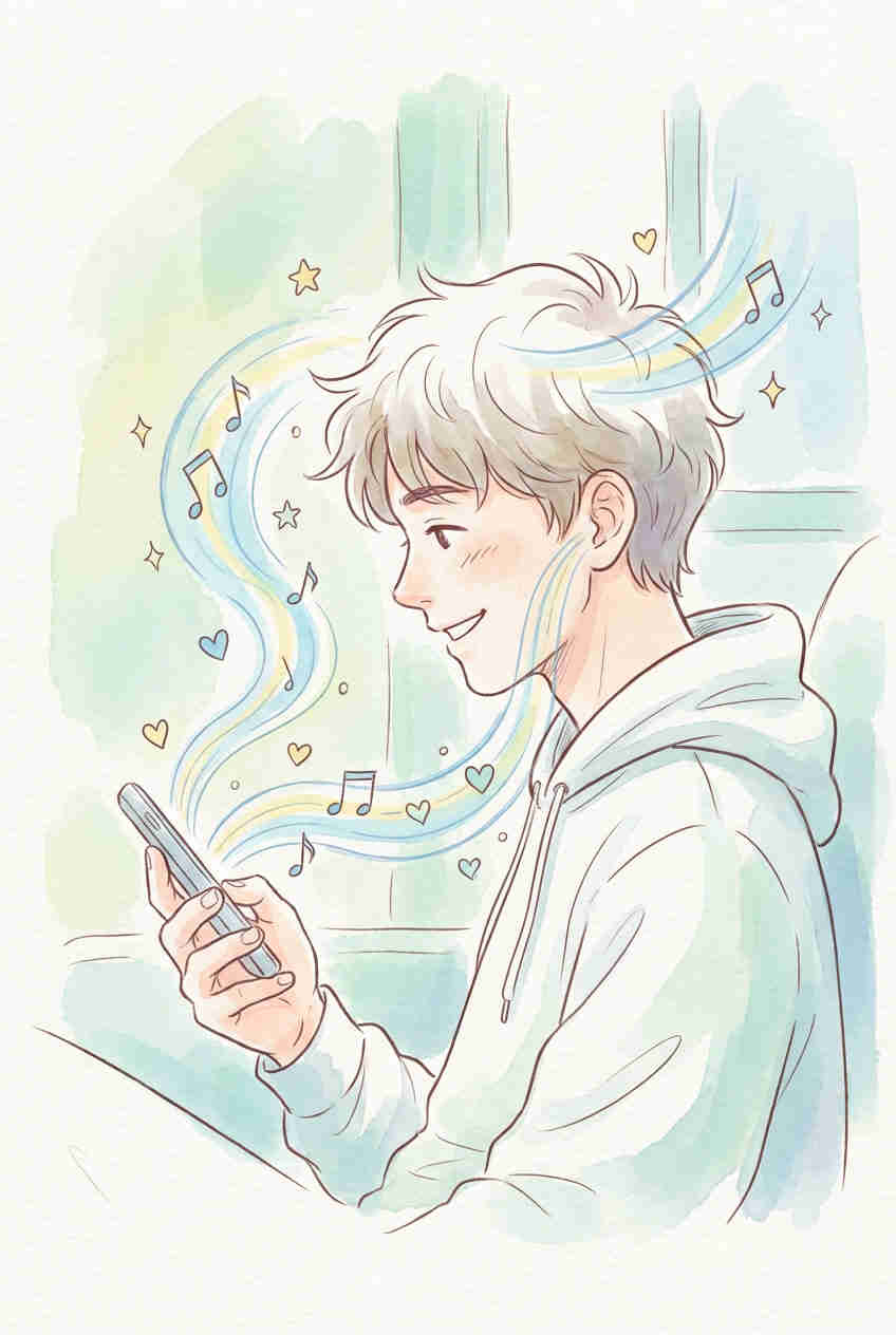 Person experiencing music emotionally